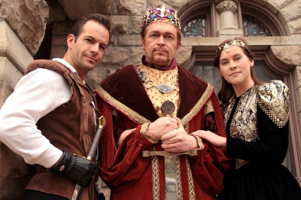 Travis Risner as Lancelot, David Ambroson as King Arthur, Rachelle Wood as Guenevere Photo