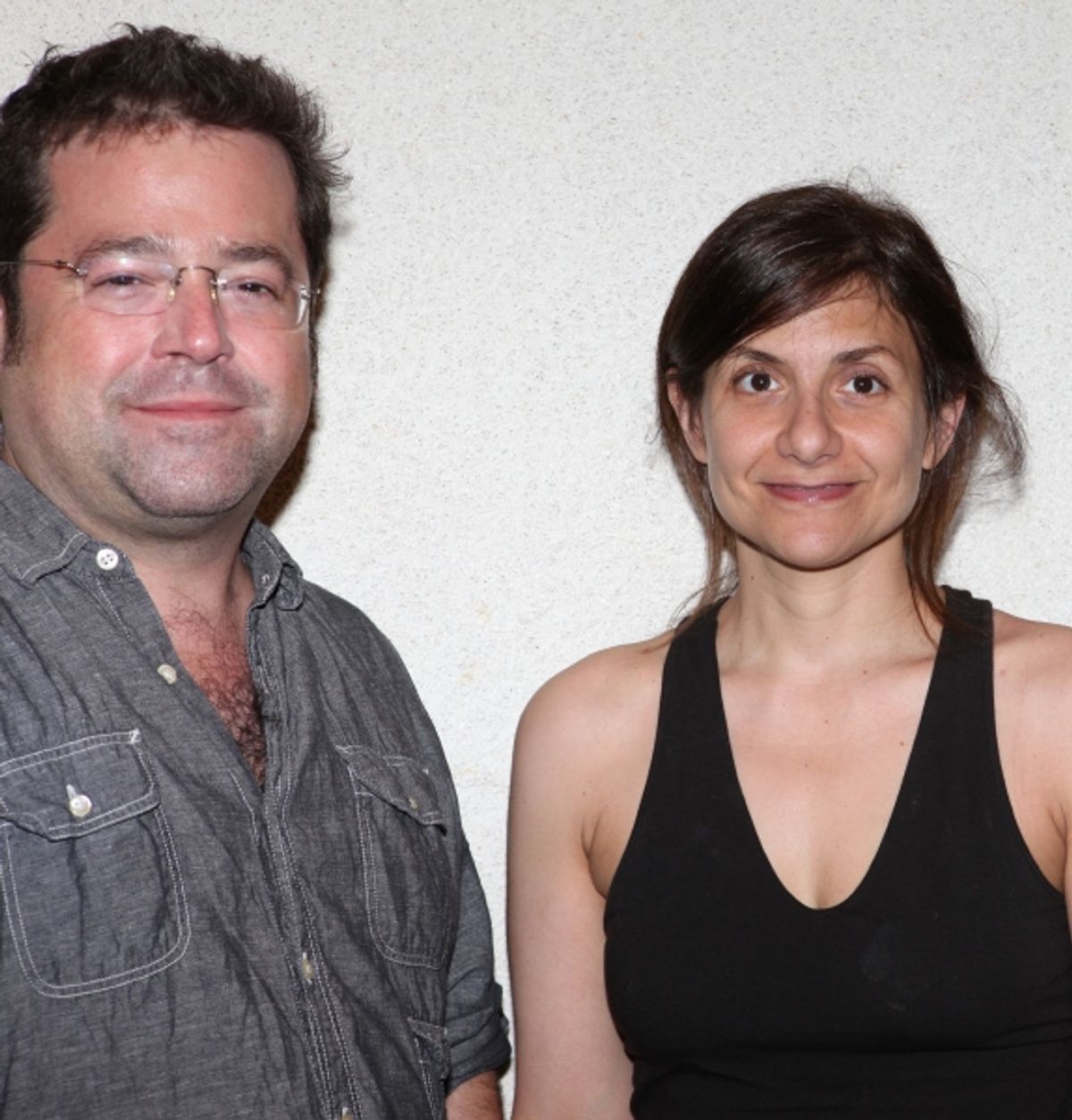 Director Peter DuBois and Playwright Gina Gionfriddo attending the Meet & Greet for the Playwrights Horizons production of 'Rapture, Blister, Burn'  at their rehearsal studio in New York City on 4/17/2012 at 