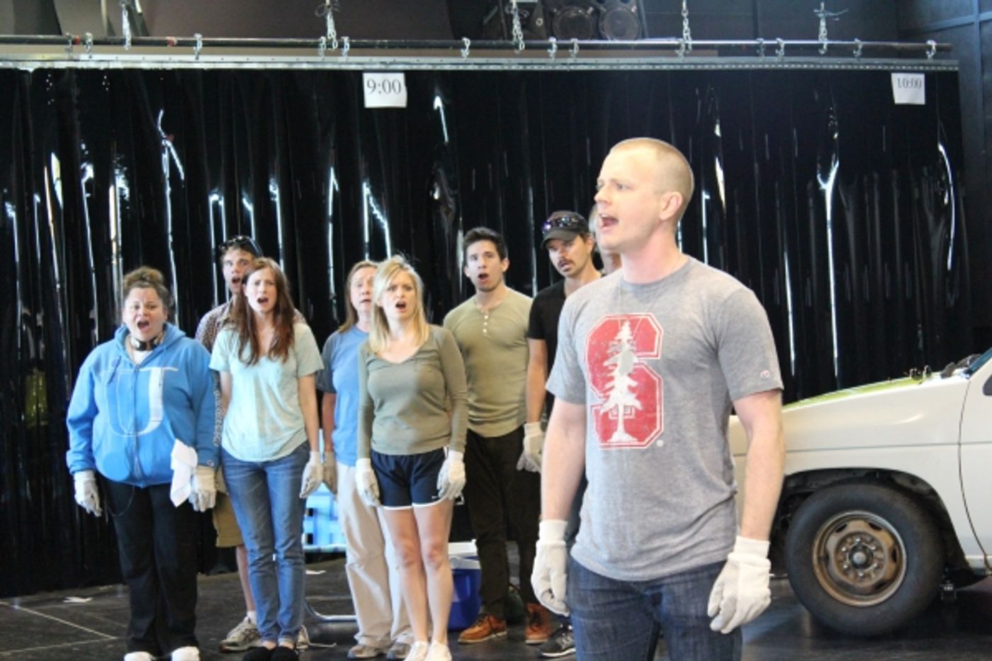 Photo Flash: Hunter Foster, Allison Case, et al. In Rehearsal for La Jolla's HANDS ON A HARDBODY!  Image