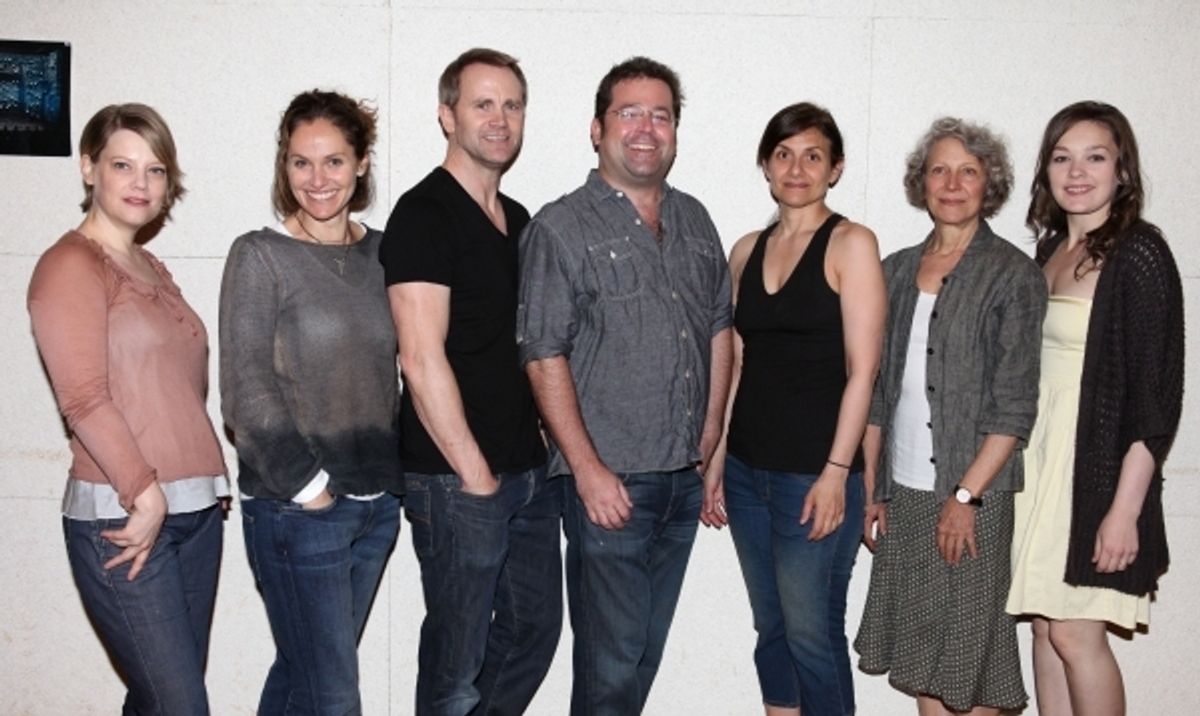 Kellie Overbey, Lee Tergesen, Amy Brenneman, Director Peter DuBois, Playwright Gian Gionfriddo, Beth Dixon & Virgina Kull. Photo Credit: Walter McBride  at 