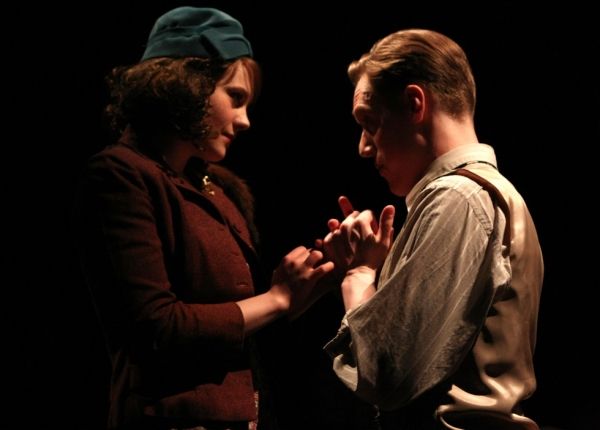 Dolores Delaney (Anna Reichert) and Alvin Karpis (Josiah Austin Gulden) fall in love  Photo