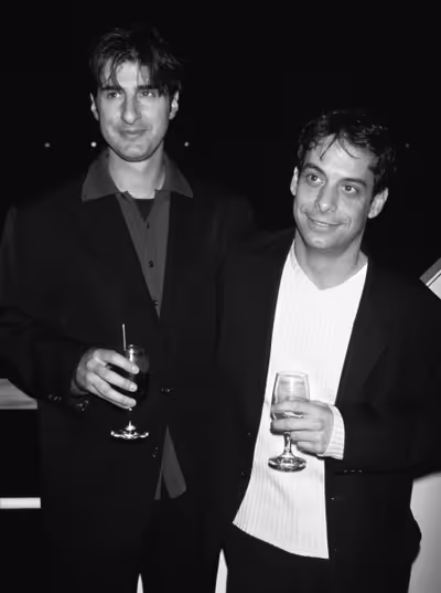 Jon Robin Baitz & Joe Mantello attending the premiere of "Love! Valour! Compassion!"  Photo