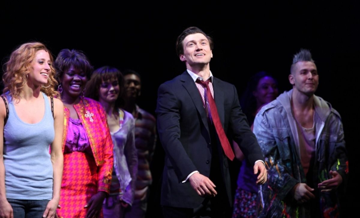 Caissie Levy, Bryce Pinkham with the Company at 