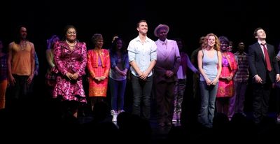 Da'Vine Joy Randolph, Paul Fleeshman, Caissie Levy & Bryce Pinkham with the Company Photo