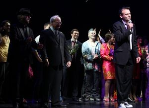 Dave Stewart, Bruce Joel Rubin & Director Matthew Warchus & Company Photo