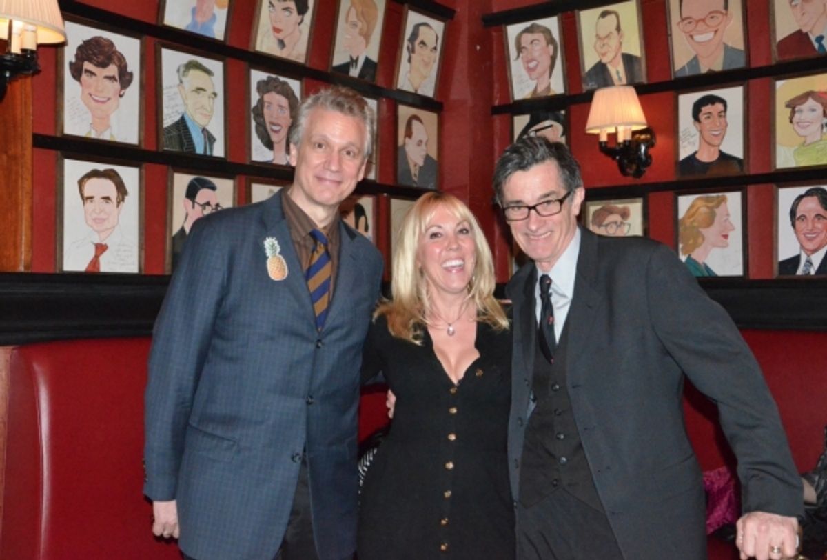 Rick Elice, NYTW Board Co-President Heather Randall and Roger Rees at 