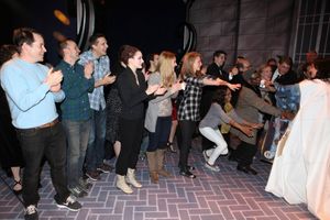 Cameron Adams with Matthew Broderick, Kathleen Marshall & Company @ BroadwayWorld Cameron Adams with Matthew Broderick, Kathleen Marshall & Company Photo