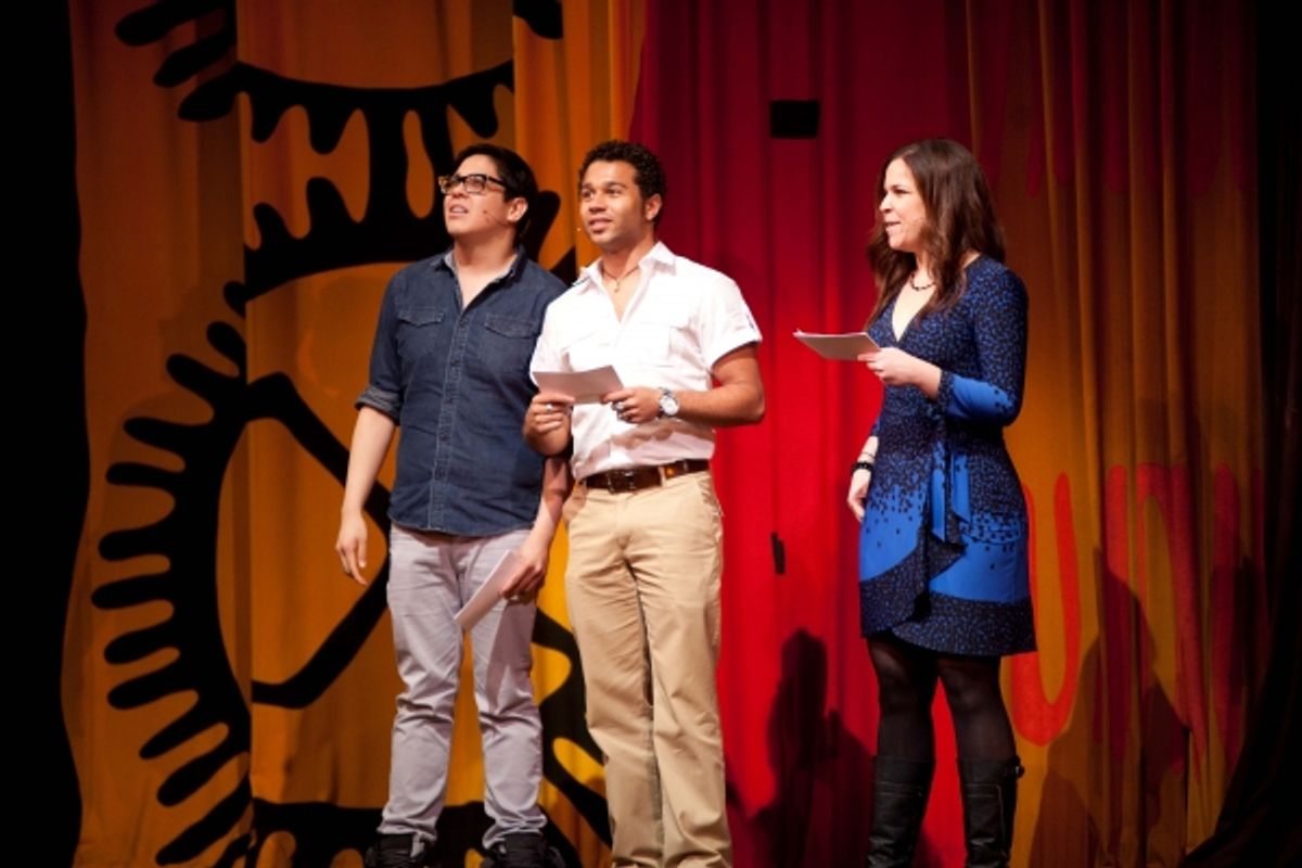 George Salazar, Corbin Bleu and Lindsay Mendez at 