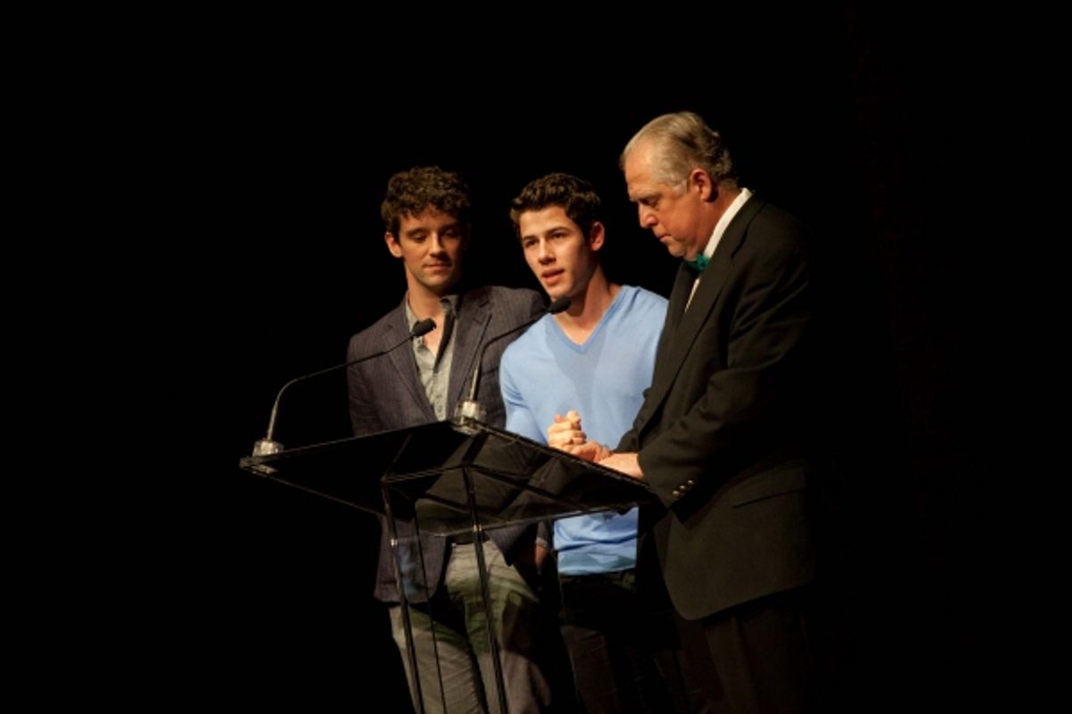 Michael Urie, Nick Jonas and Rob Bartlett at 