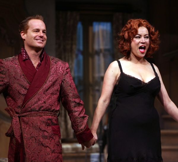 Adam James & Jennifer Tilly during the Opening Night Curtain Call for the Roundabout  Photo
