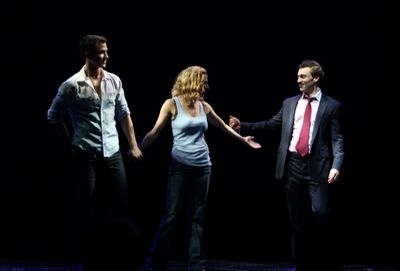 Richard Fleeshman, Caissie Levy & Bryce Pickham. Photos by Walter McBride / Retna Ltd Photo