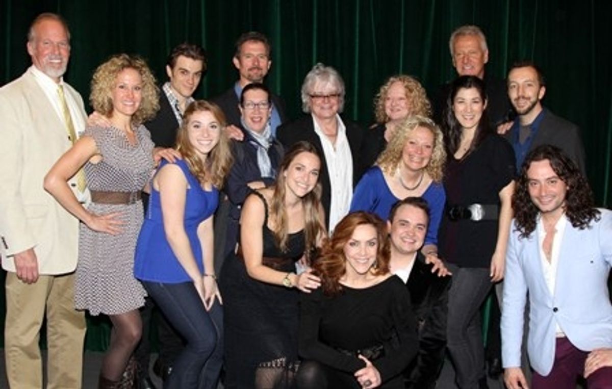 Graham Russell and Russell Hitchcock of 'Air Supply' pose with the cast at The Air Supply Musical LOST IN LOVE at 