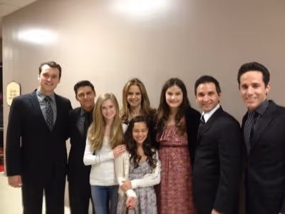 Rob Marnell, Deven May, family friend, Kelly Preston, family friend, Ella Travolta, T Photo