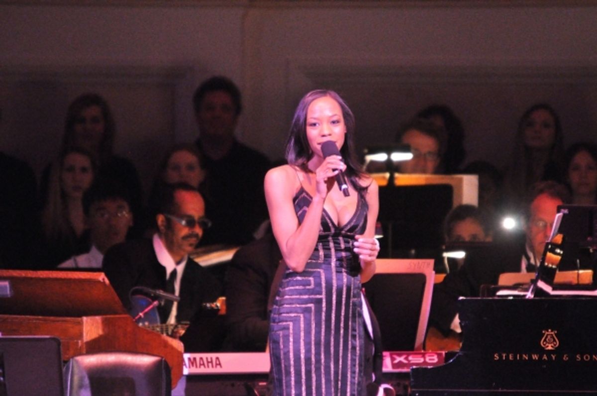 Nikki M. James at Andrew Rannells, Marin Mazzie, et al. at New York Pops 29th Birthday Gala