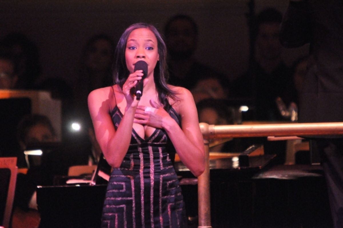 Nikki M. James at Andrew Rannells, Marin Mazzie, et al. at New York Pops 29th Birthday Gala