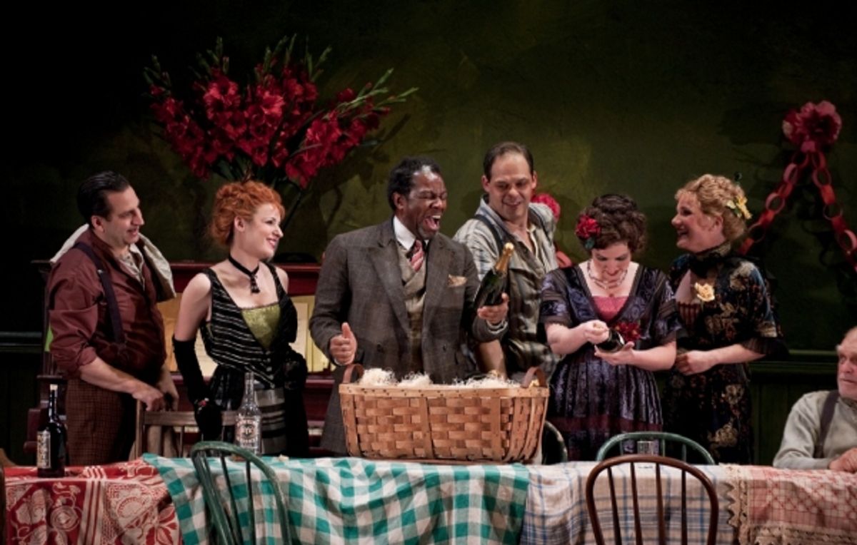 Chuck Morello (Marc Grapey), Cora (Kate Arrington), Joe Mott (John Douglas Thompson), Rocky Pioggi (Salvatore Inzerillo), Pearl (Tara Sissom), and Margie (Lee Stark) at 