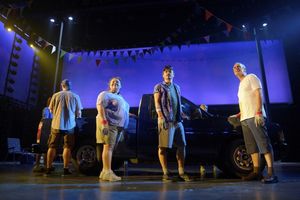 Jay Armstrong Johnson, Keala Settle, Hunter Foster and Keith Carradine Photo