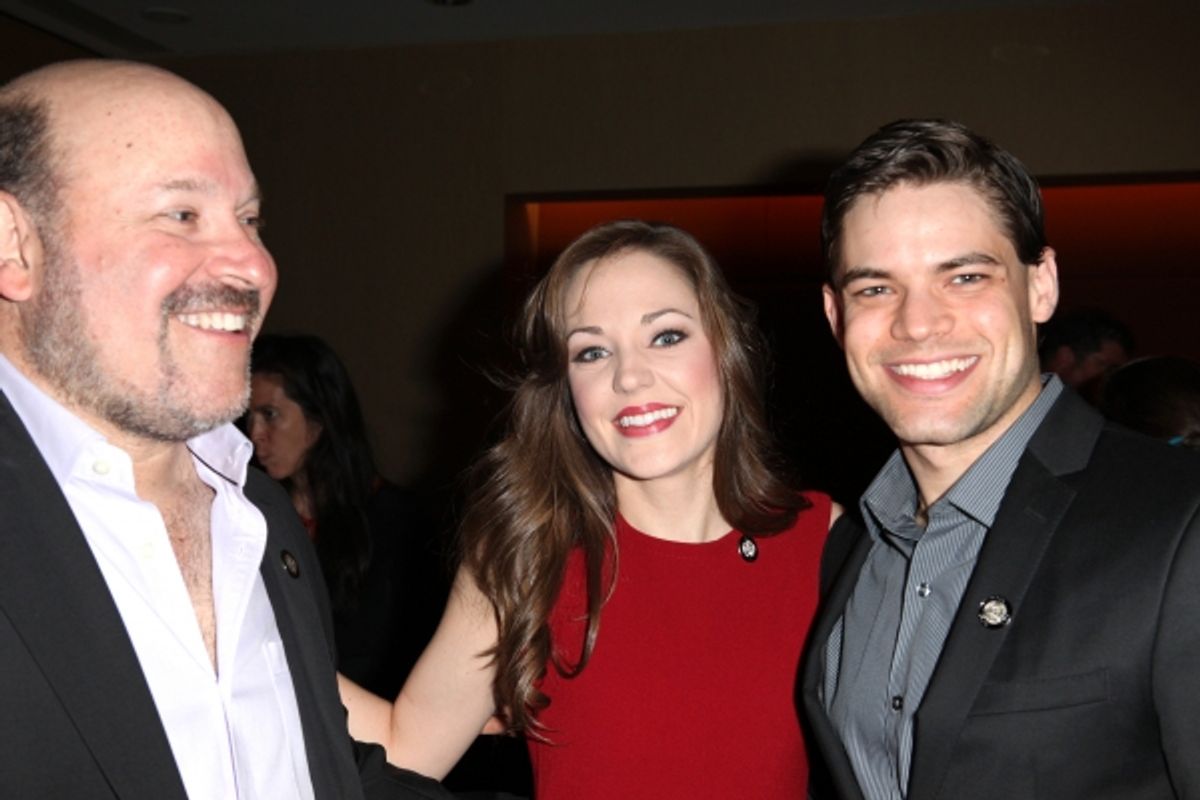 Frank Wildhorn, Laura Osnes & Jeremy Jordan
 at 
