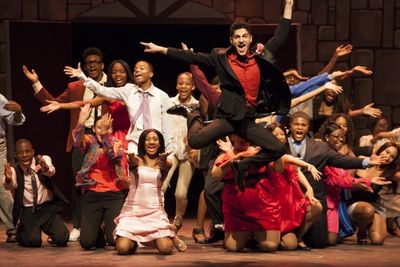 Brooklyn Theatre Arts High School students and Rafael Sochakov Photo