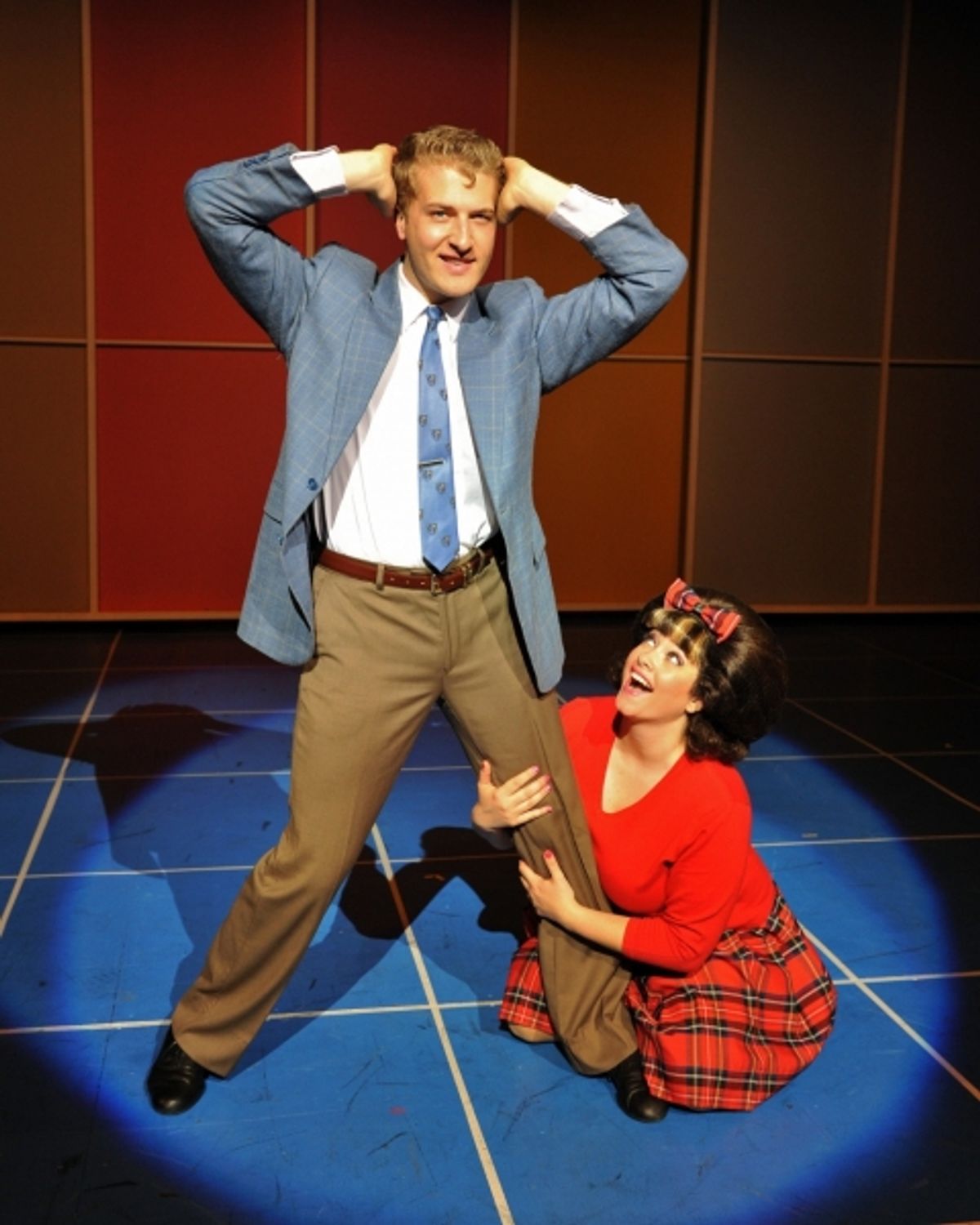 Tripp Hampton as Link Larkin and Erin Mcracken as Tracy Turnblad at WBT's HAIRSPRAY in Performance