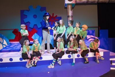 Brianna O'Boyle (Willy Wonka) with the Oompa Loompas Photo