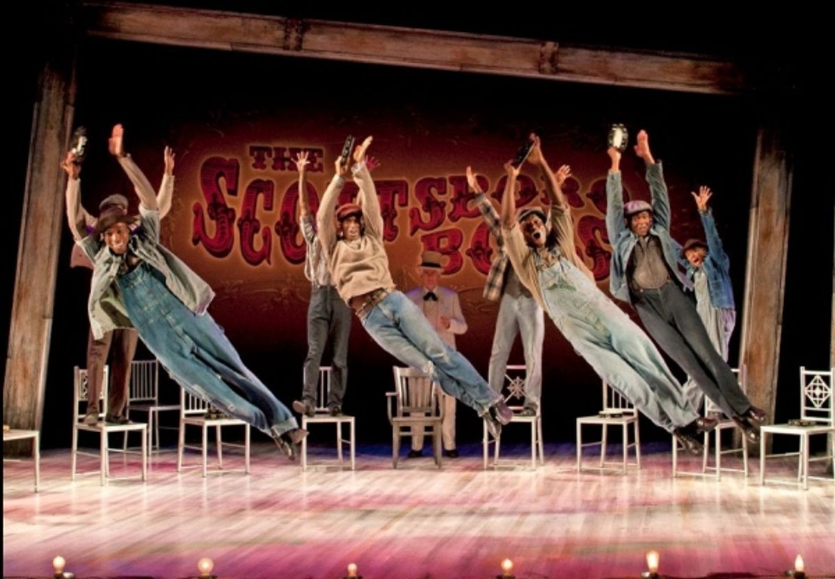 David Bazemore as Olen Montgomery, Eric Jackson as Clarence Norris, James T. Lane as Ozie Powell and Shavey Brown as Willie Roberson and the Cast of The Scottsboro Boys at 