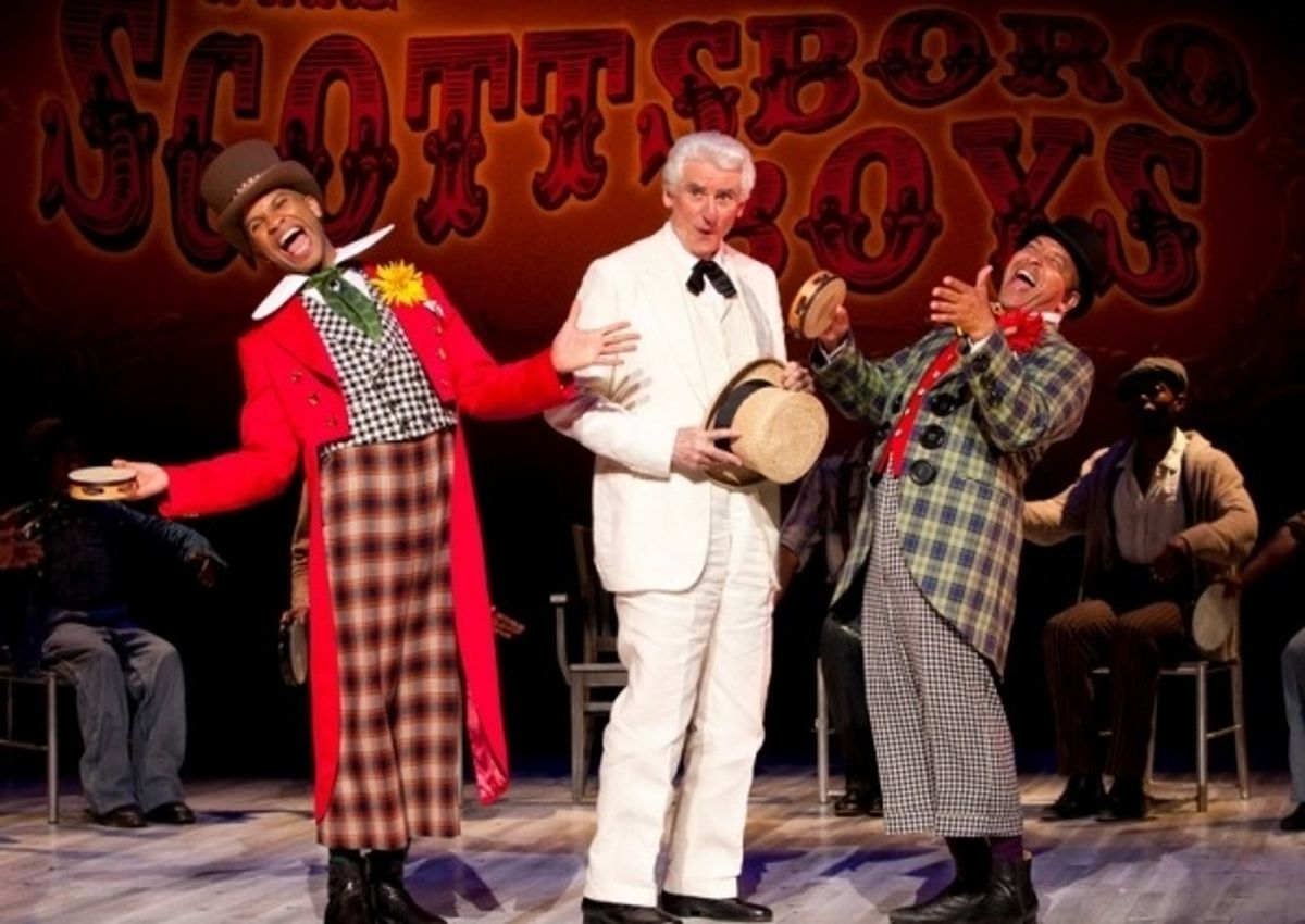 Jared Joseph as Mr. Bones, Ron Holgate as The Interlocutor and JC Montgomery as Mr. Tambo at 