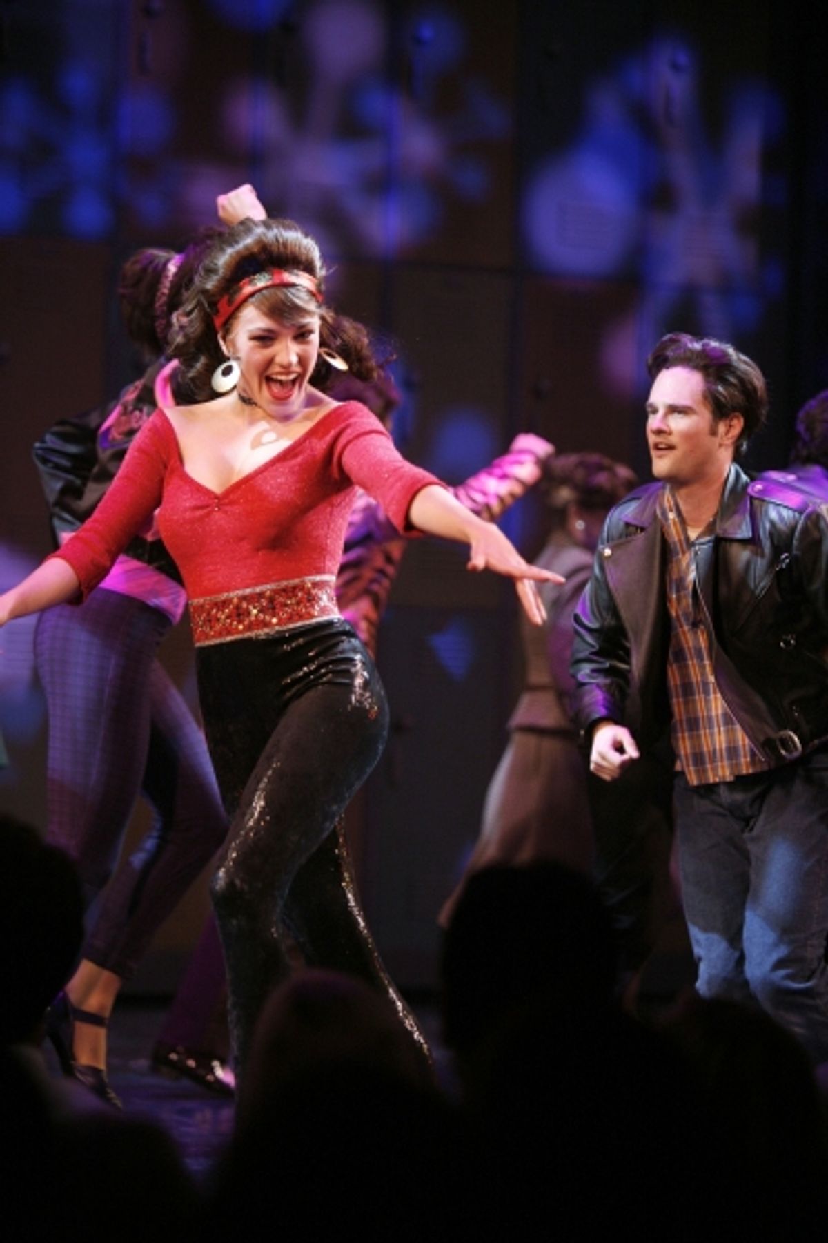 Laura Osnes with ensemble during the Opening Night Performance Curtain Call for the Broadway Revival of GREASE at the Brooks Atkinson Theatre in New York City. August 19, 2007  at 