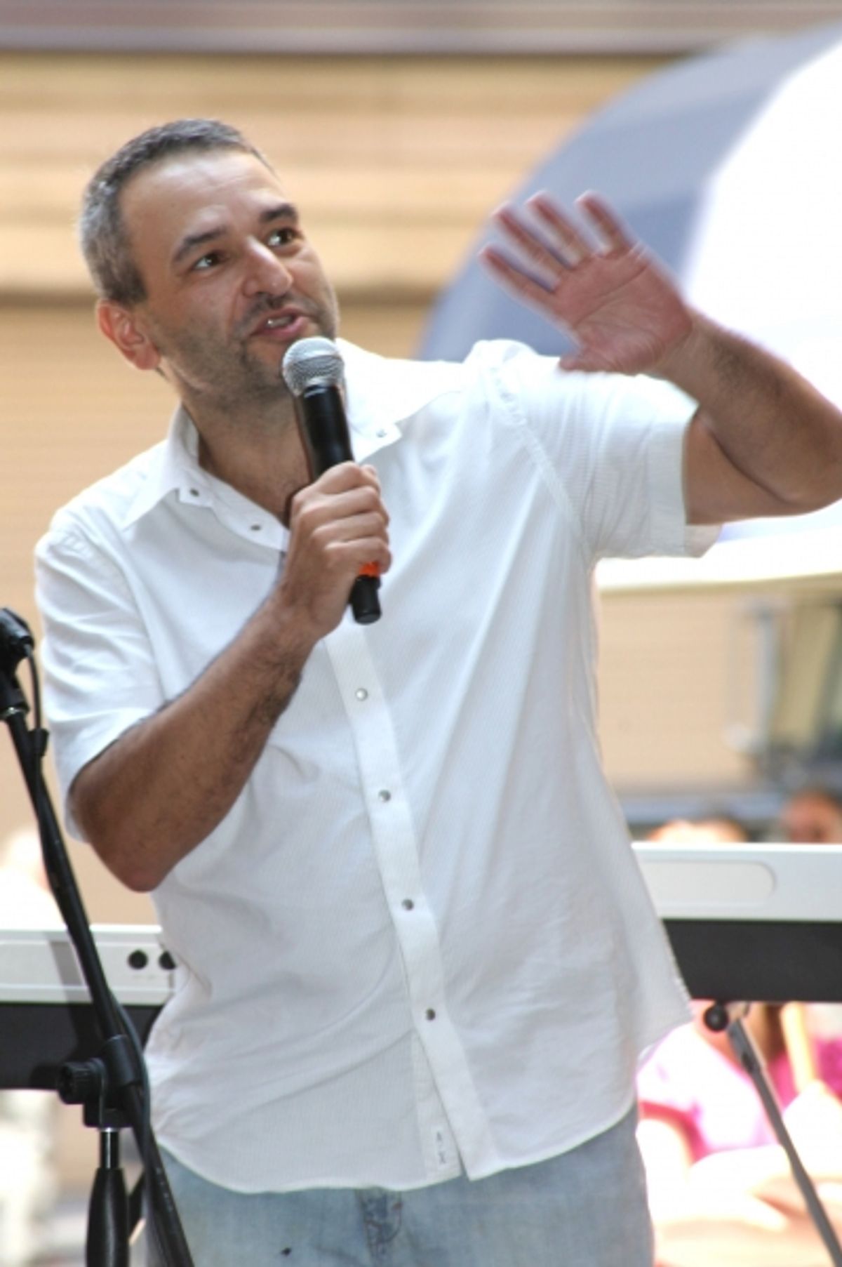 Joe DiPietro attending the 'MEMPHIS' / VH1 Save The Music Foundation rocking  Shubert Alley Memphis style with a preview performance from the New Broadway Musical. August 26, 2009 at 