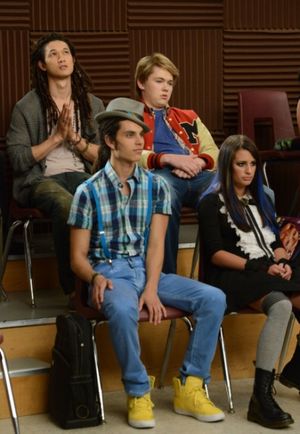 Harry Shum Jr., Damian McGinty, Samuel Larsen, Lea Michele
 Photo