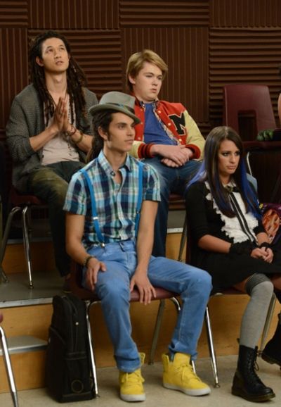 Harry Shum Jr., Damian McGinty, Samuel Larsen, Lea Michele
 Photo