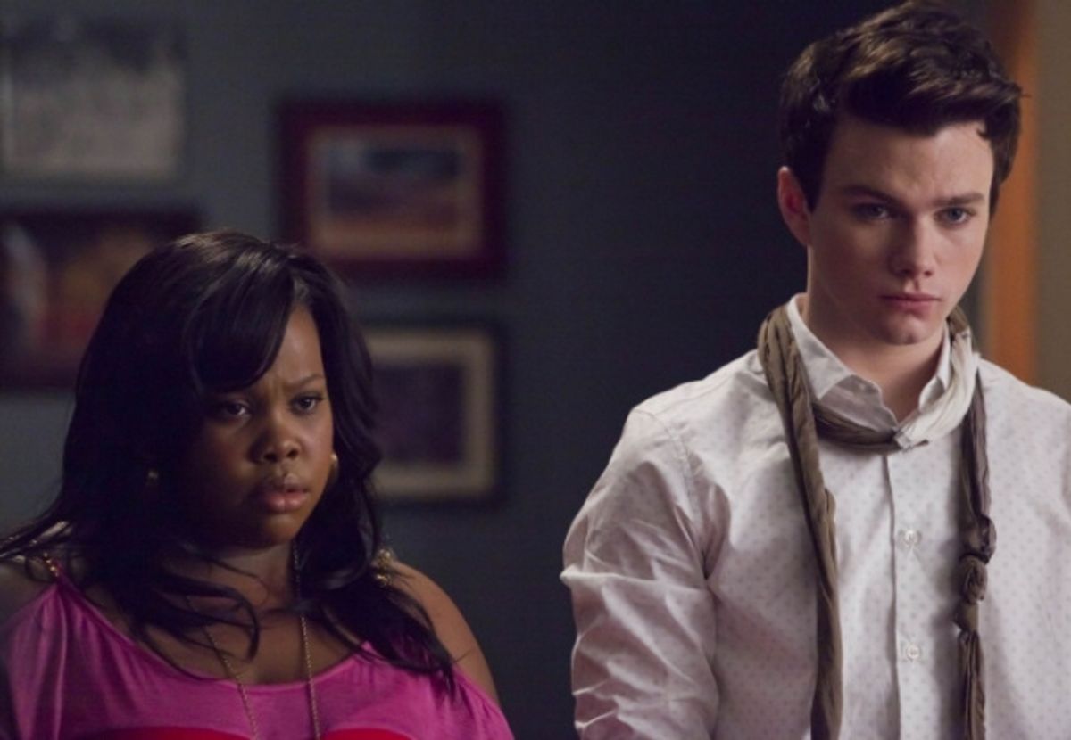 Amber Riley and Chris Colfer at 
