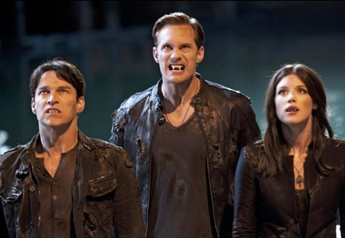 Stephen Moyer, Alexander Skarsgard & Lucy Griffiths at 