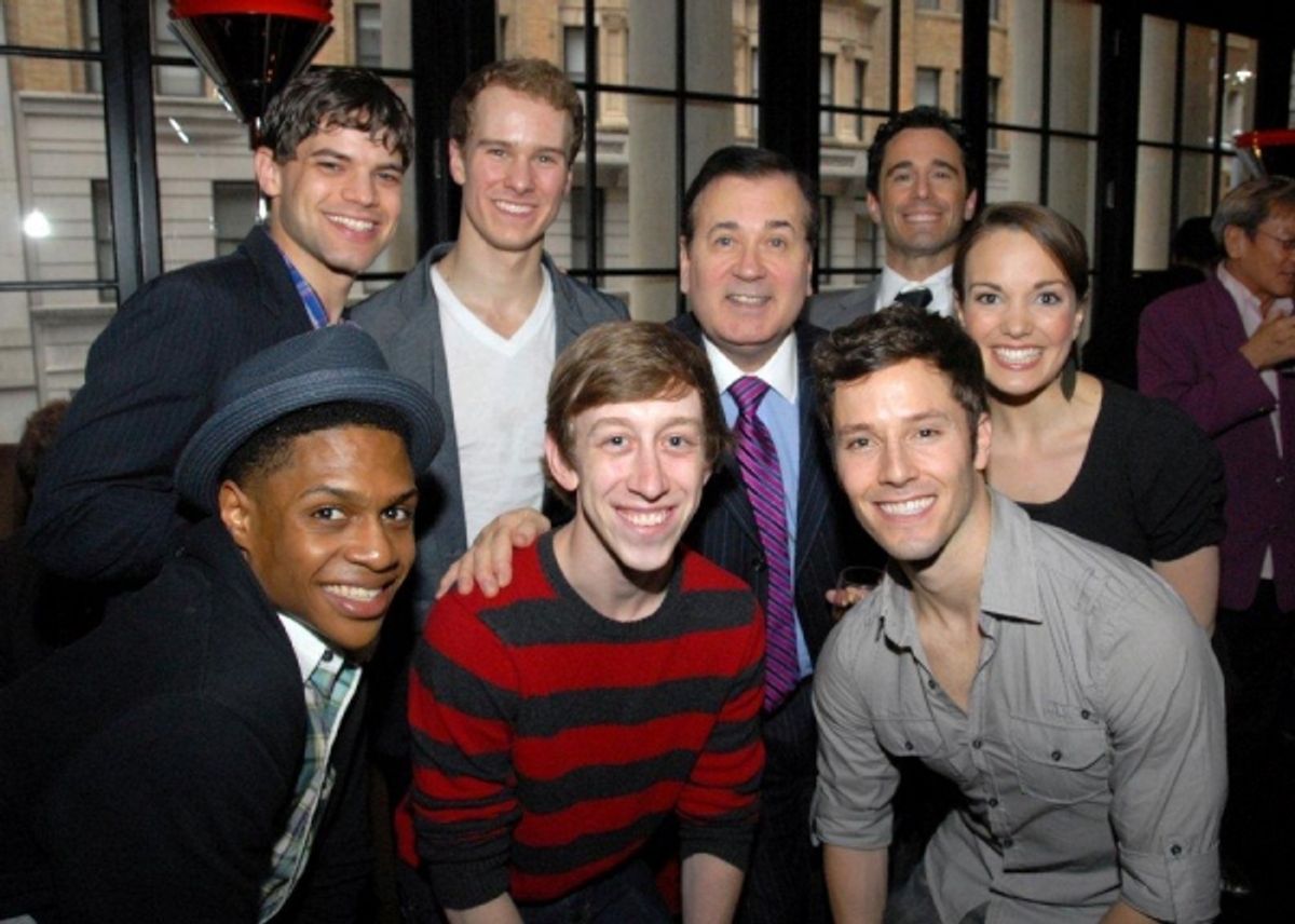 Ephraim Sykes, Ryan Breslin, Thayne Jasperson, Jeremy Jordan, Ryan Steele, Lee Roy Reams, Chris Gatelli and Kara Lindsay at 