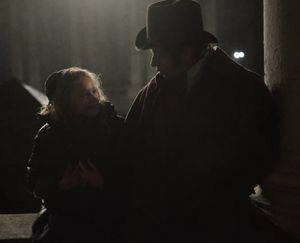 Isabelle Allen (Young Cosette) and Hugh Jackman Photo
