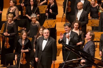 Yefim Bronfman, Alan Gilbert and Magnus Lindberg Photo