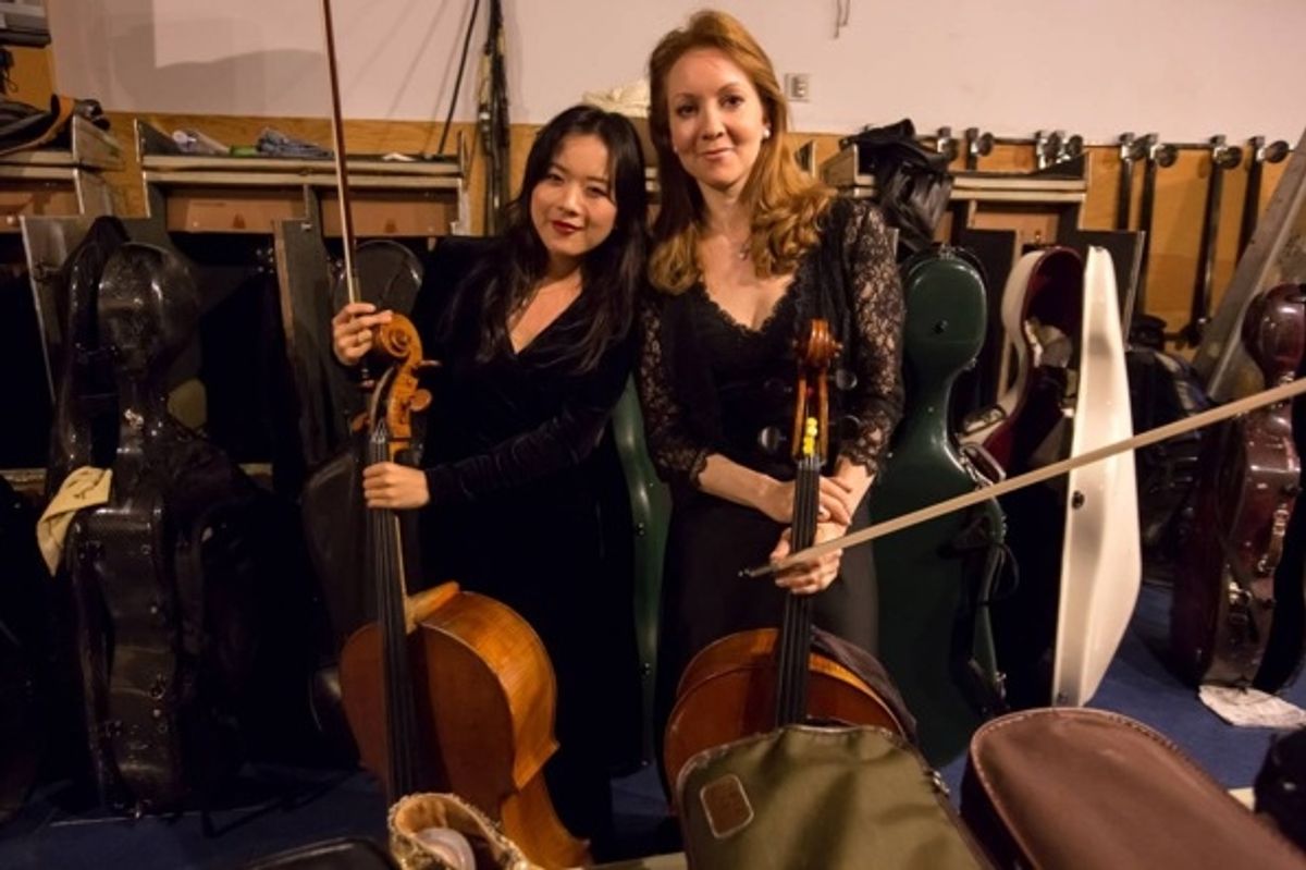 Cellists Sumire Kudo and Elizabeth Dyson at 