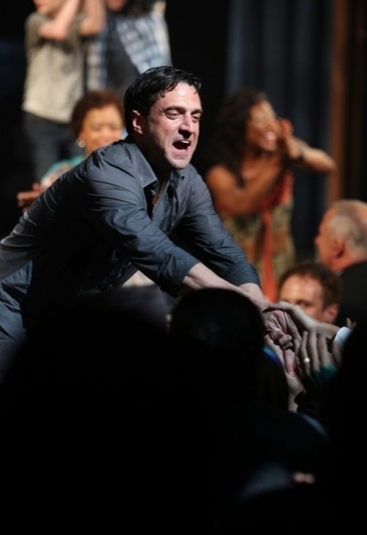 Raul Esparza at Photo Flashback: LEAP OF FAITH Takes Final Broadway Bows Today