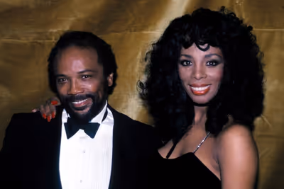 Quincy Jones & Donna Summer at the Savoy Theater in New York City. January 1983  Photo