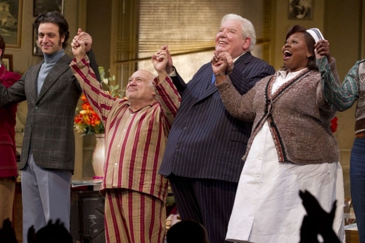 Adam Levy (Ben Silverman), Danny DeVito (Willie Clark), Richard Griffiths (Al Lewis) and Johnnie Fiori. Photo Credit: Dan Wooller at 