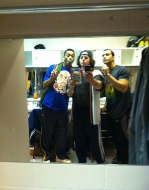 BRING IT ON's Teddy Toye ‏with Dexter Carr and Bettis Richardson (National Tour)
@ BroadwayWorld BRING IT ON's Teddy Toye ‏with Dexter Carr and Bettis Richardson (National Tour Photo