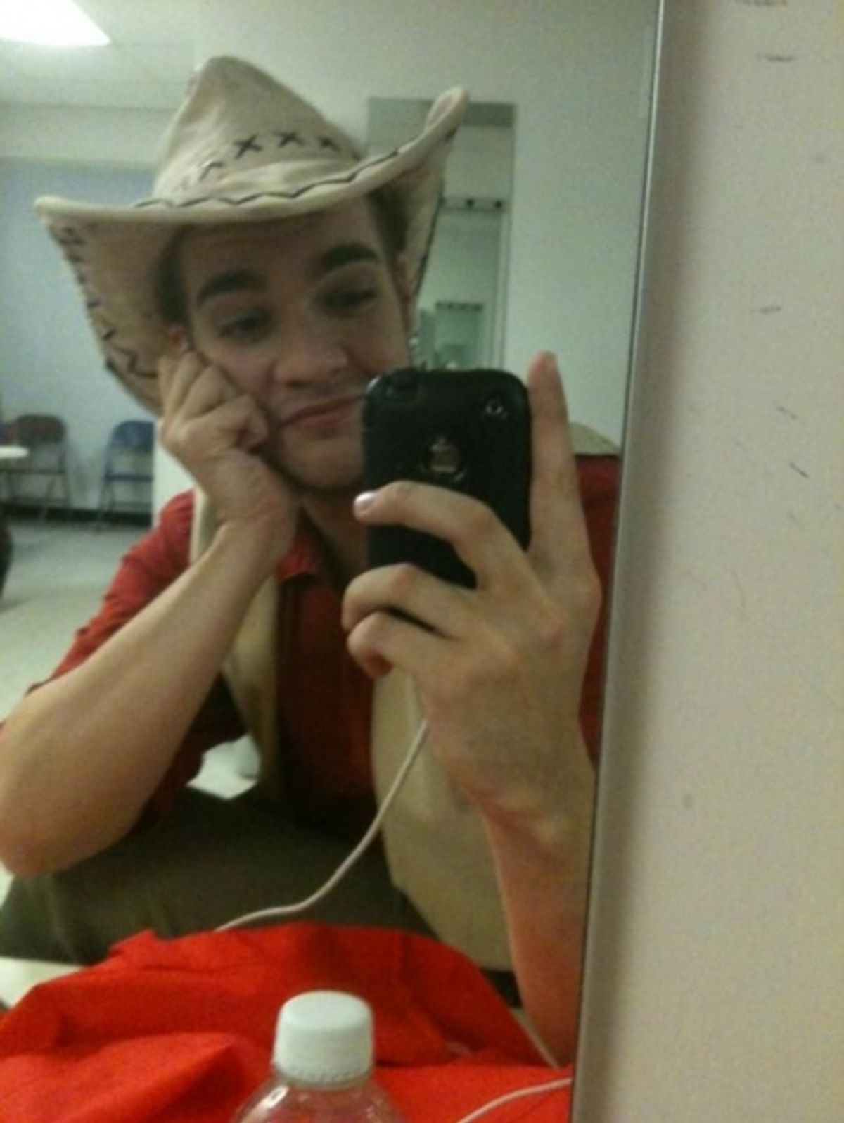 OKLAHOMA!'s Justin Ayer ‏ at New Saturday Intermission Pics - HOW TO SUCCEED, NEWSIES, BOOK OF MORMON and More!