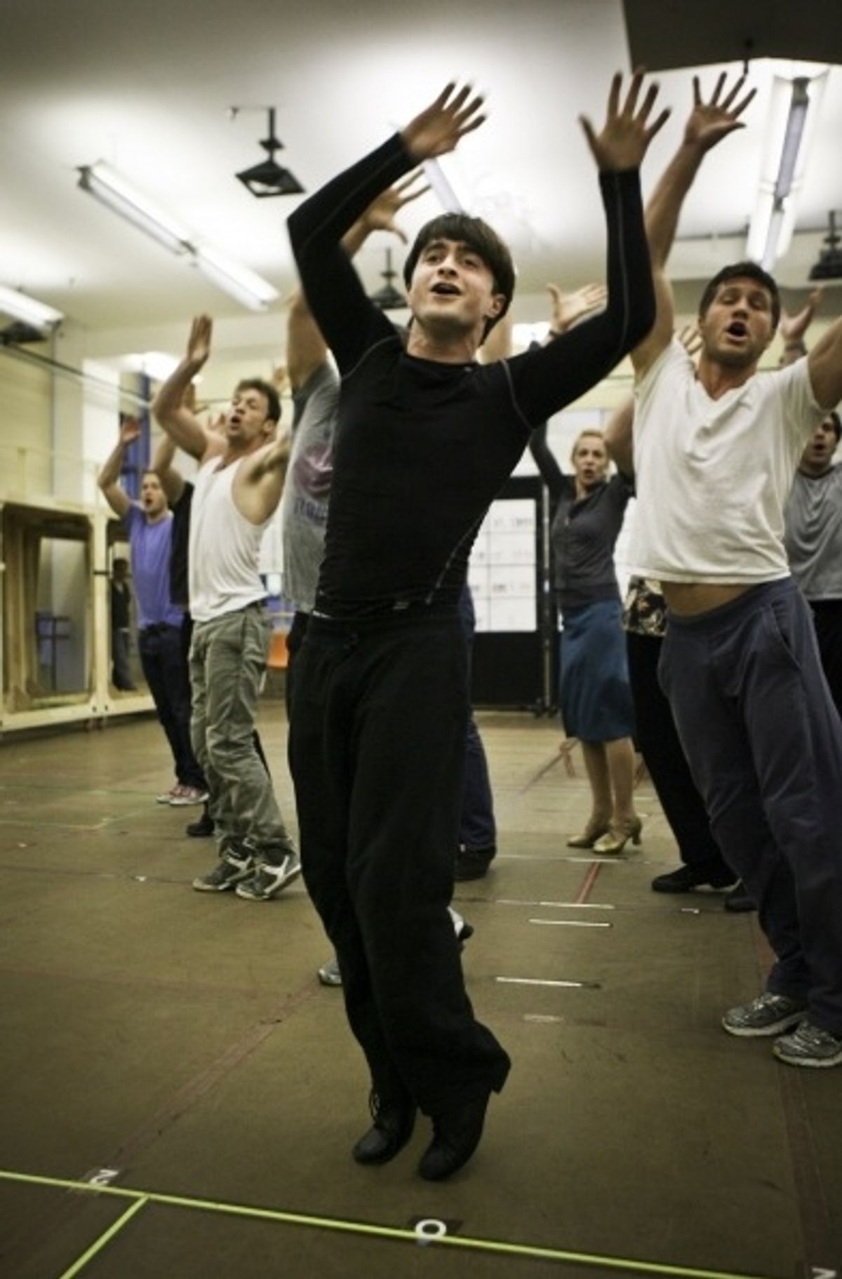 Daniel Radcliffe in rehearsal at 