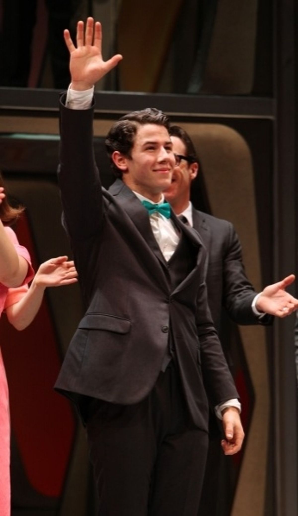 Nick Jonas at opening night curtain call
 at 