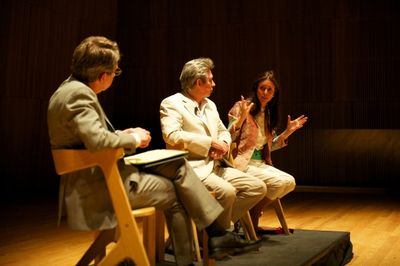 Thomas Schumacher, Elliot Goldenthal and Julie Taymor Photo