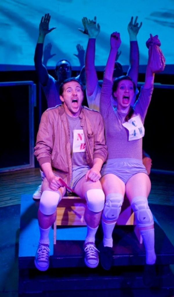 Josh Odor (front left), Sara Gorsky (front right) and the cast of Pine Box Theater Co Photo