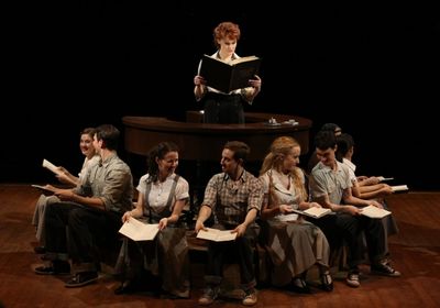 Kate Baldwin as Marian Paroo and the cast of Arena Stage at the Mead Center for Ameri Photo