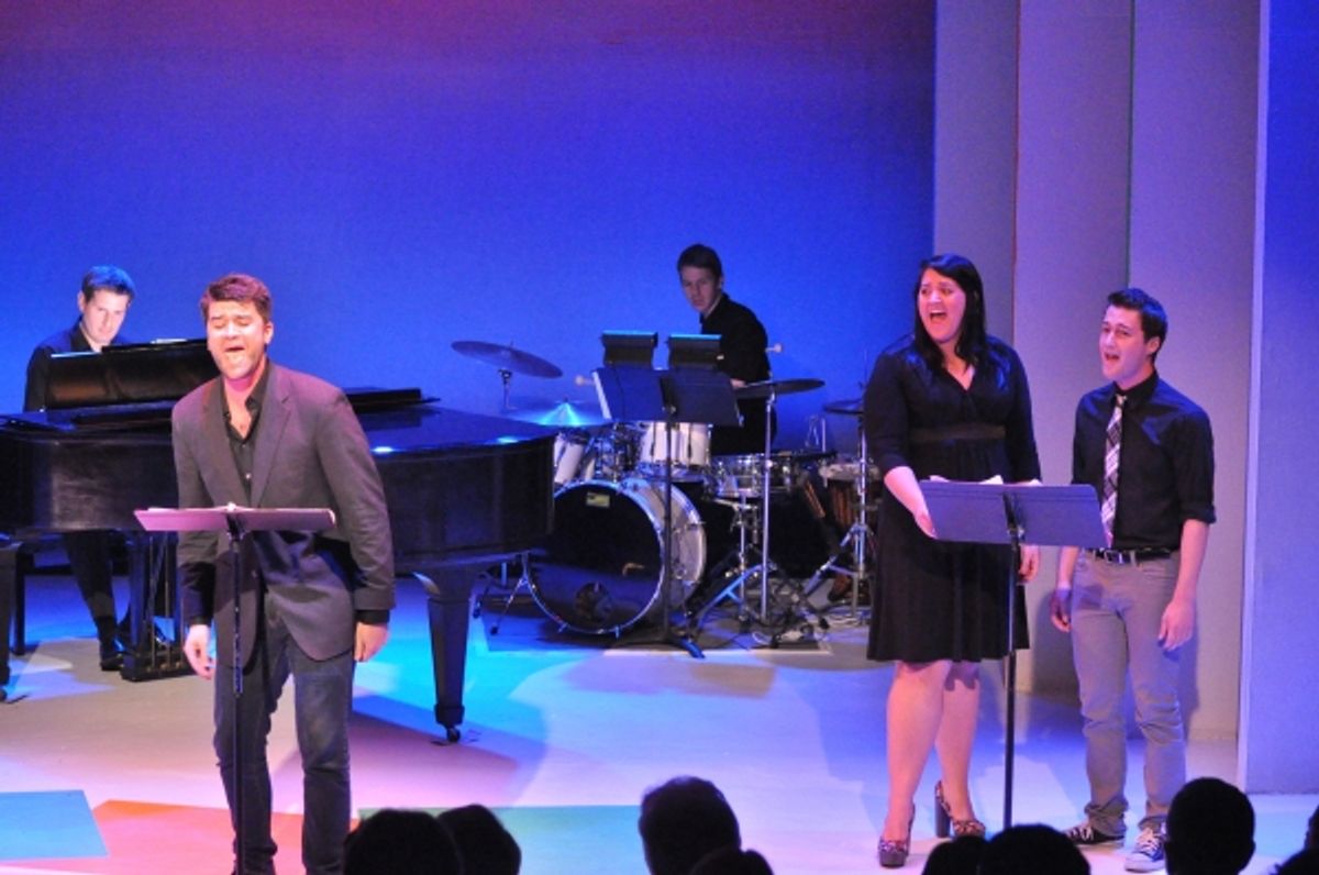 Ben Crawford, Hayley Anna Norris and Devin Lewis at Matt Doyle, Betsy Wolfe, et al. in York Theatre Company's NEO 8