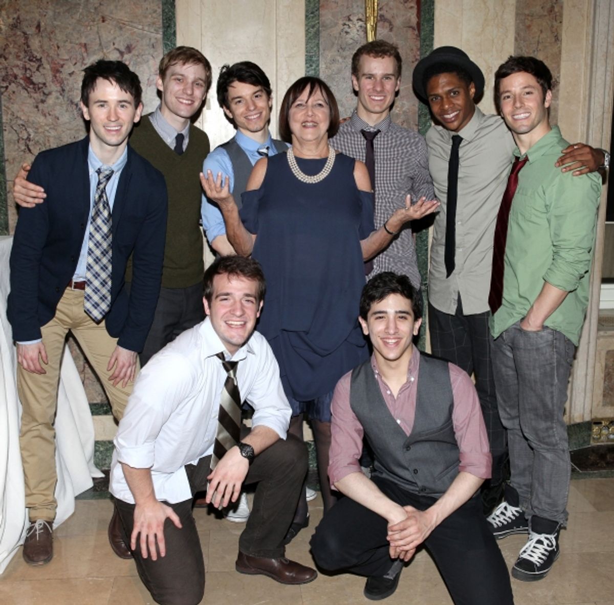 Barbara Warner Howard & the 'NEWSIES' Ensemble cast at 