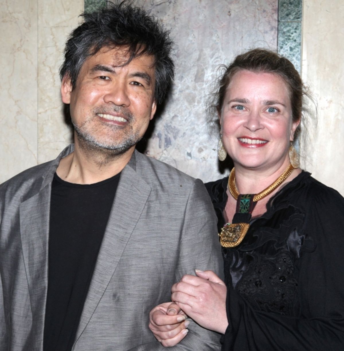 David Henry Hwang  & wife actress Kathryn Layng at Inside New York Theatre Workshop's 2012 Gala!